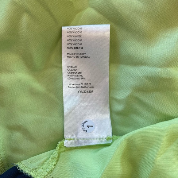 Anthropologie Maeve Satin-like Color Block Tunic Navy and Green sz MEDIUM - Picture 8 of 8